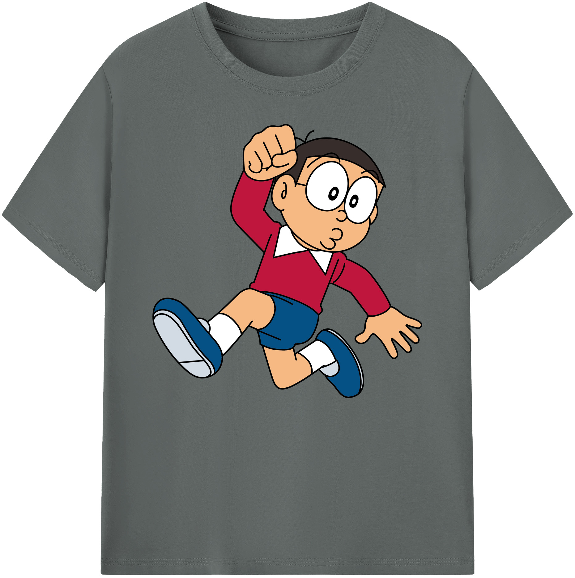 （画像用） ドラえもん 野比 のび太 Doraemon Nobita Nobi 綿100％ メンズ半袖Tシャツ｜肌触りやわらか＆通気性
